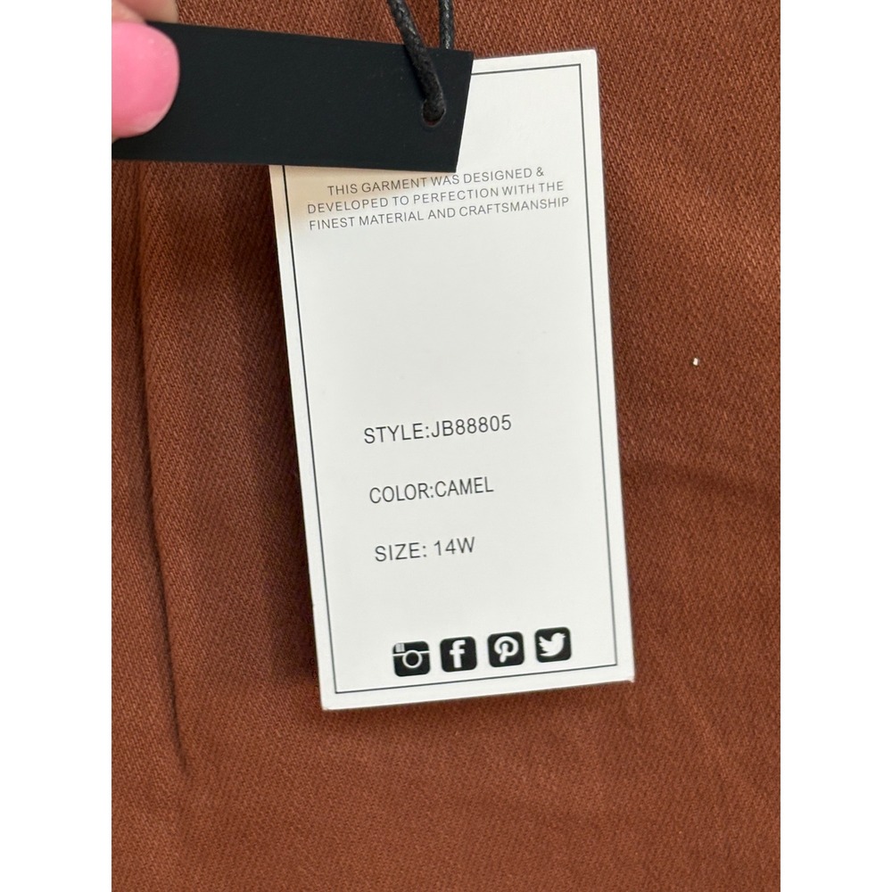 NWT Judy Blue Camel Garment Dyed High Waist Wide Leg Crop Jeans 14W JB88805 - Picture 6 of 11